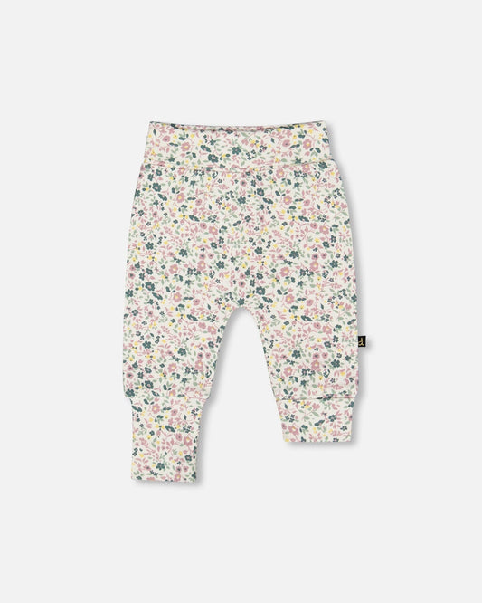 Organic Cotton Evolutive Pant Off-White Floral