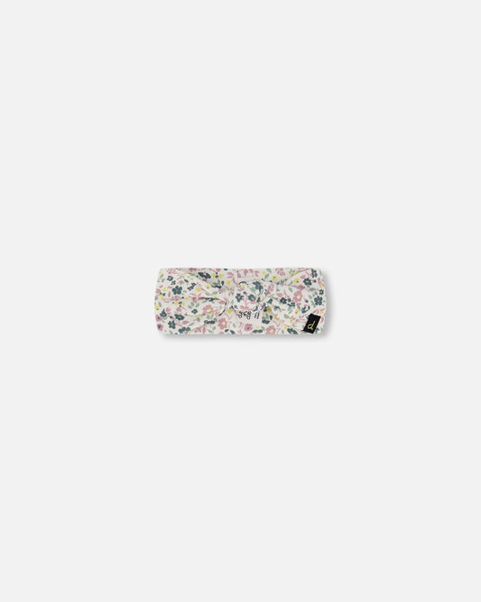 Organic Cotton Headband Off-White Floral