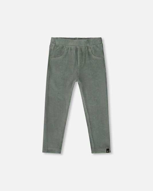 Stretch Velour Tregging Jade Green