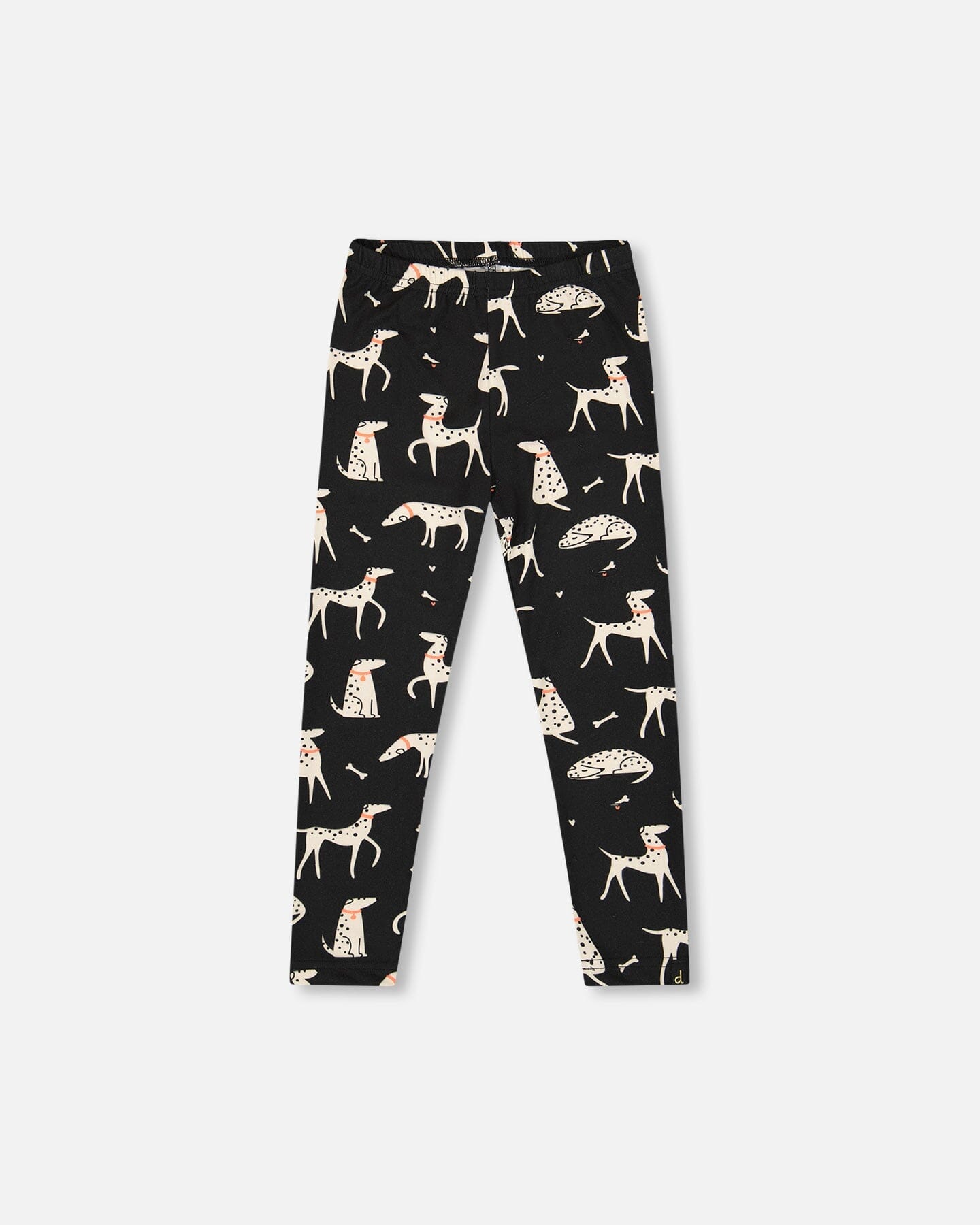 Printed Jersey Leggings Black With Dalmatians