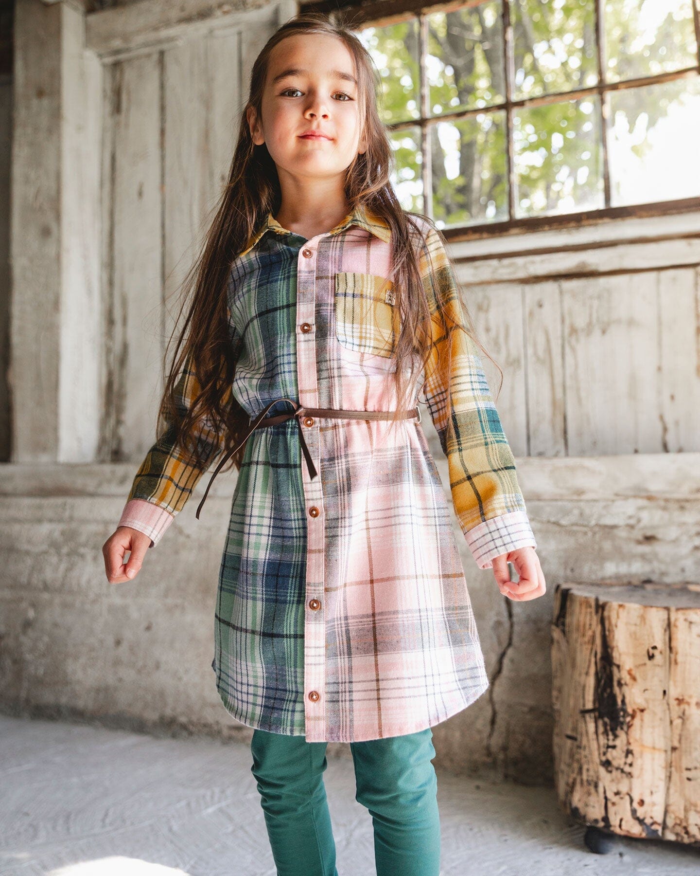 Leggings Dark Green With Flower Print