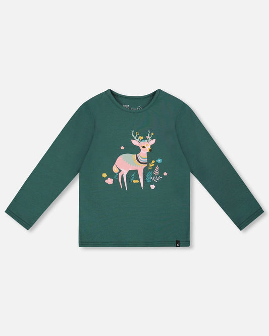 Organic Cotton Long Sleeve T-Shirt Dark Green