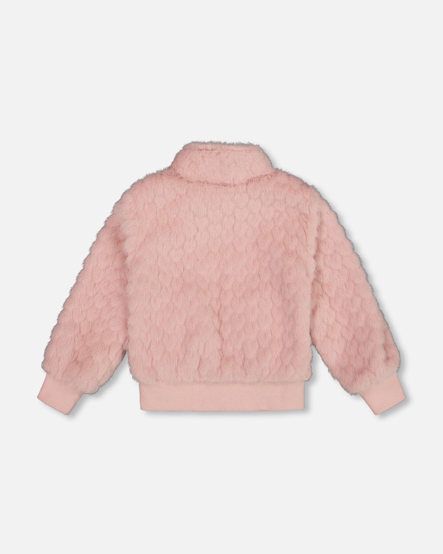 Faux Fur Jacquard Jacket Dusty Pink
