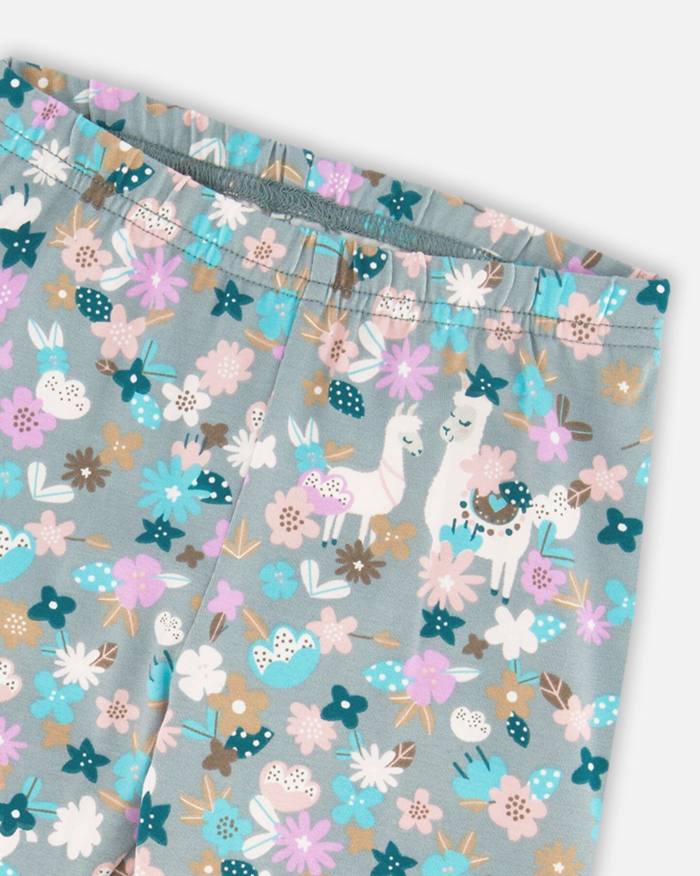 Organic Cotton Leggings Blue Llama Print