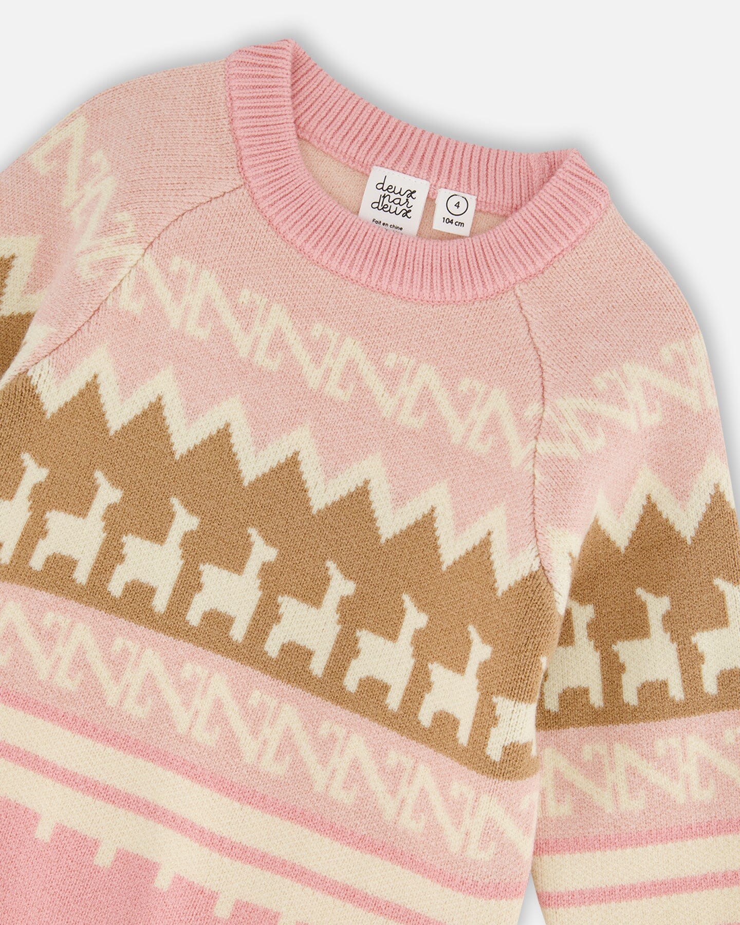 Llama Jacquard Sweater Dusty Pink