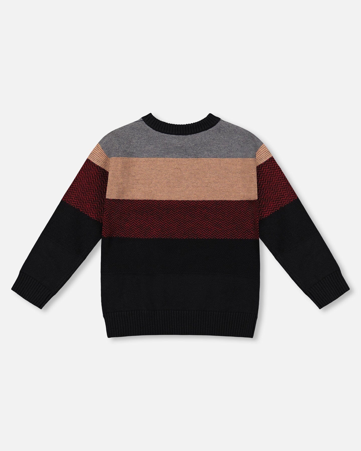 Color Block Knit Sweater Red And Black