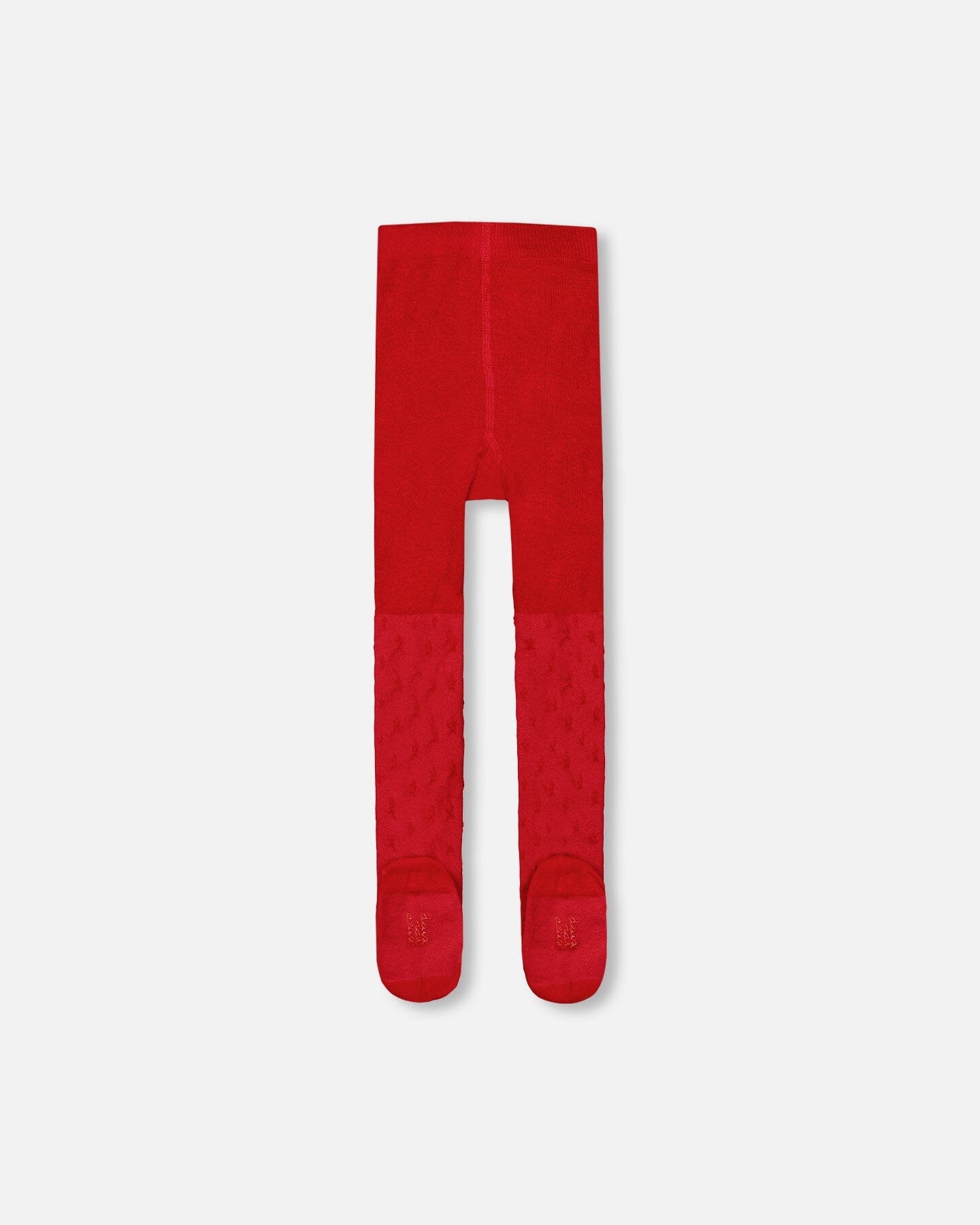 Knit Tights Red With Tone-On-Tone Star Pattern