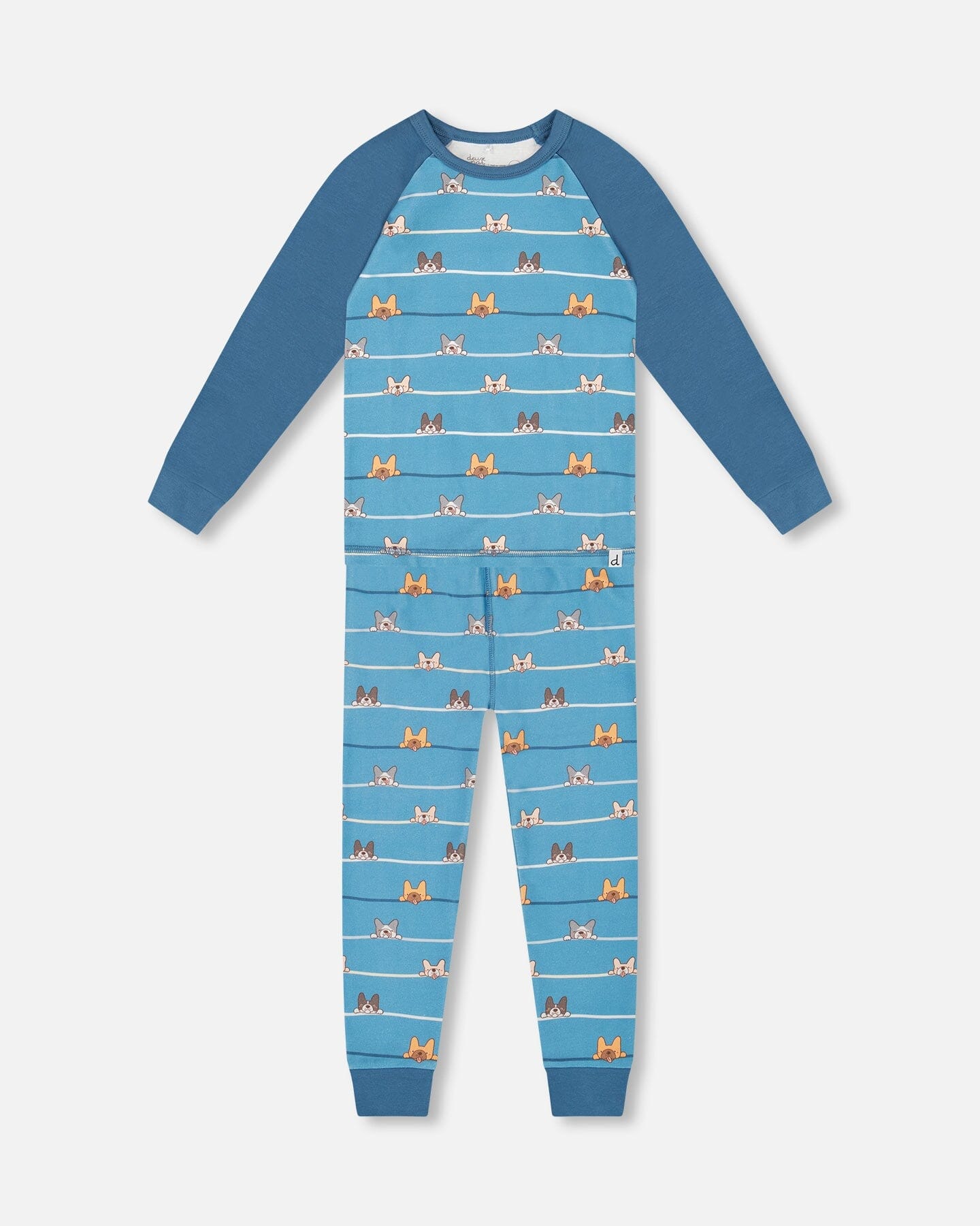 Two-Piece Organic Cotton Pajama Set Blue Dog Print