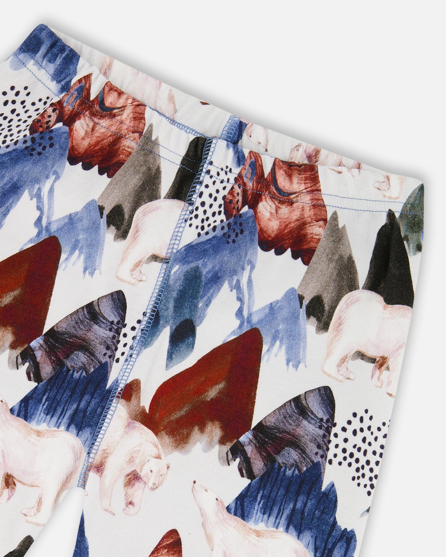 Two-Piece Organic Cotton Pajama Set White Bear Print