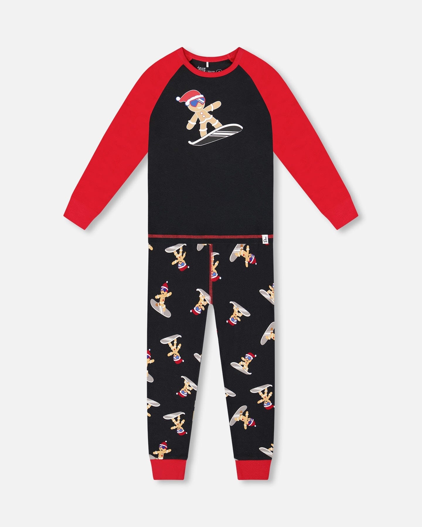 Two-Piece Organic Cotton Pajama Set Black Cookie Print