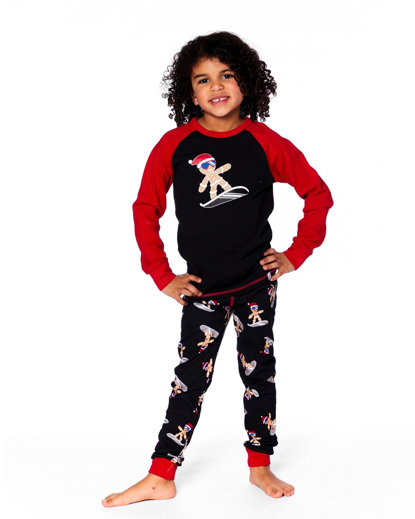 Two-Piece Organic Cotton Pajama Set Black Cookie Print
