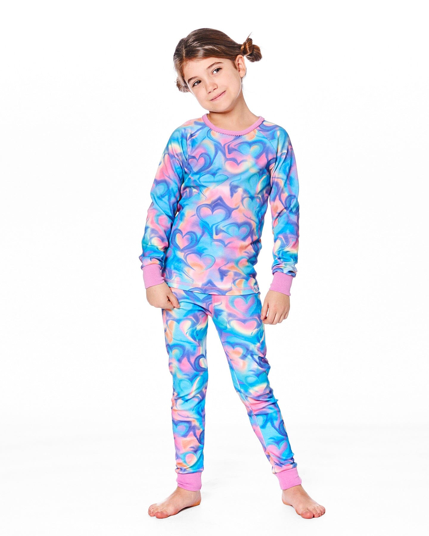 Organic Cotton Two-Piece Pajamas Rainbow Heart Print