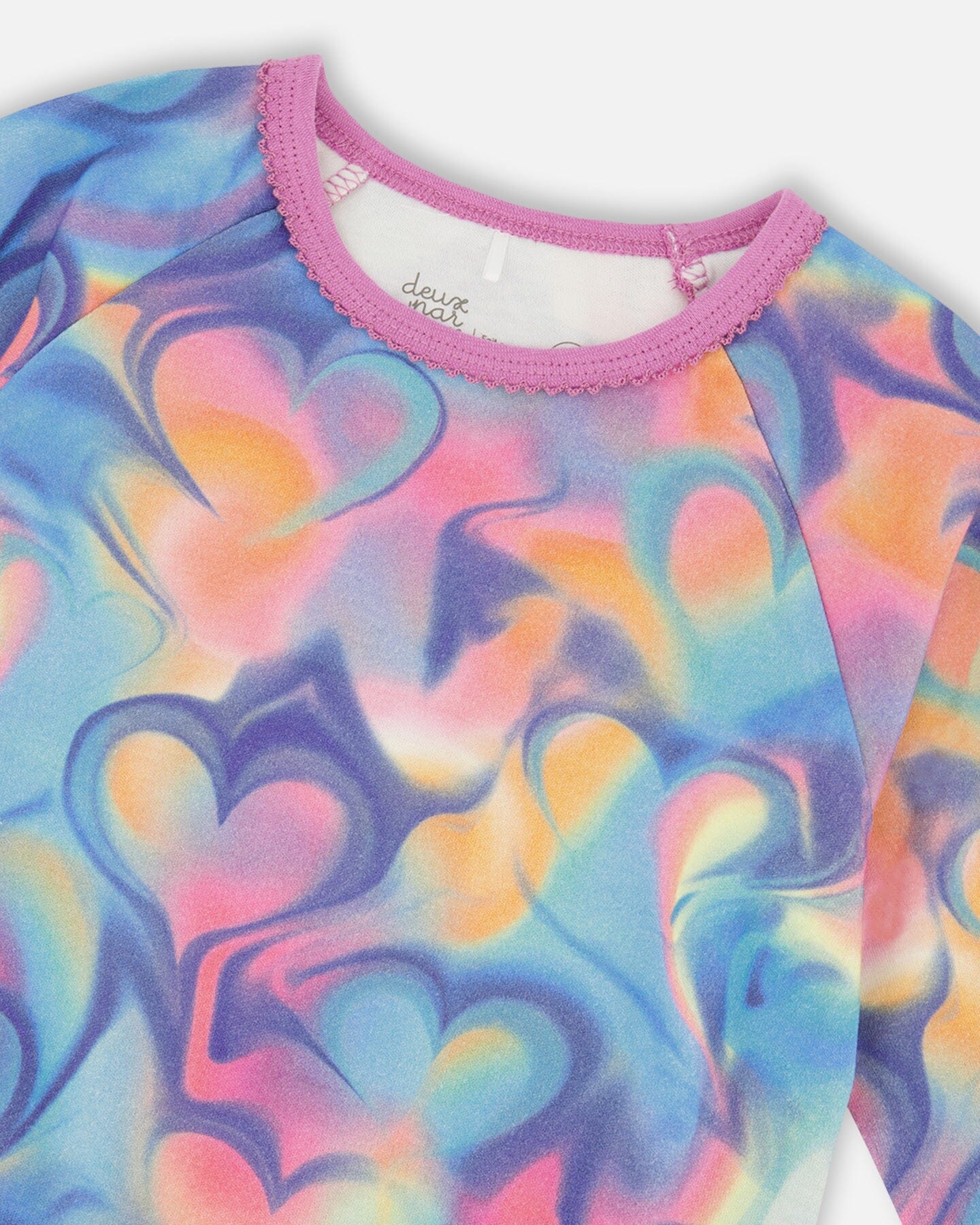 Organic Cotton Two-Piece Pajamas Rainbow Heart Print
