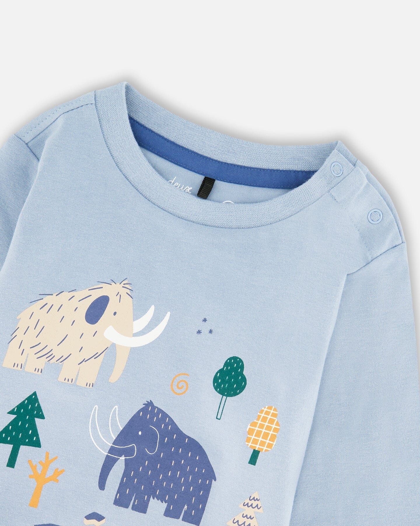 Organic Cotton Jersey Two-Piece Top And Pant Set Blue