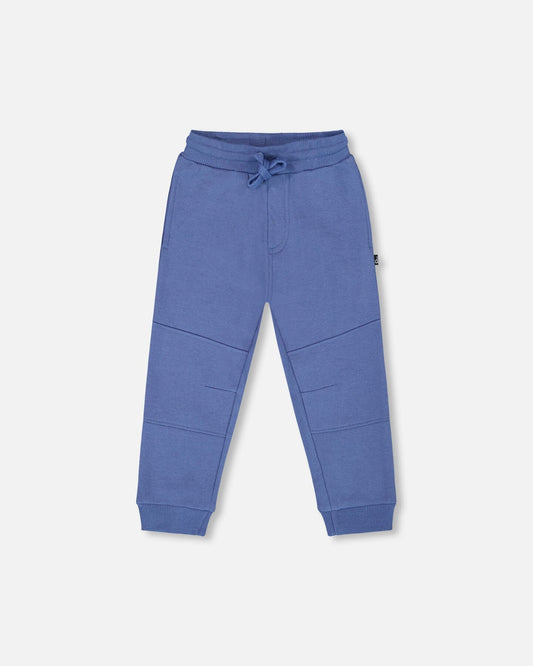 Fleece Sweatpants With Articulated Knees Blue