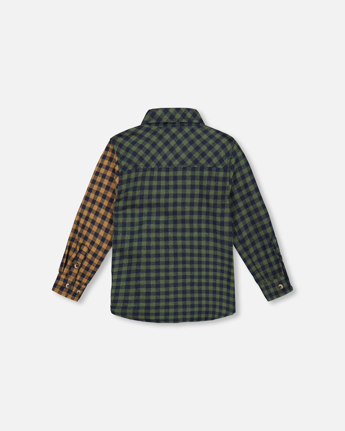 Long Sleeve Flannel Shirt Yellow And Green Plaid