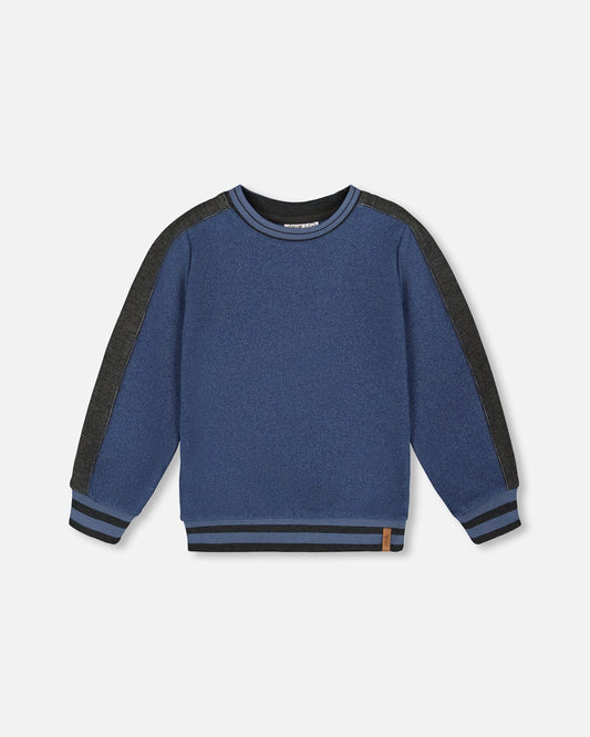 Super Soft Flat Back Rib Sweatshirt Dark Steel Blue