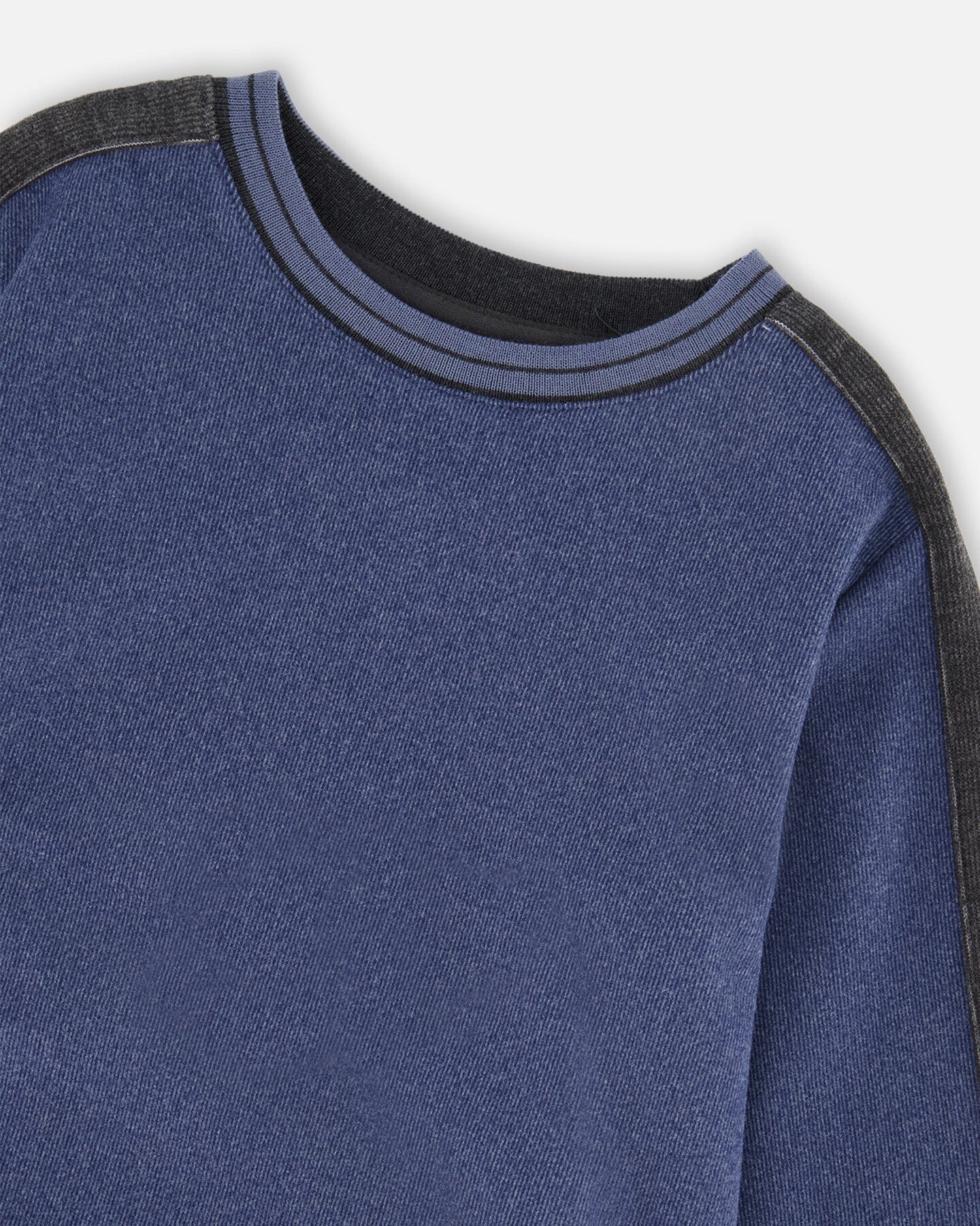 Super Soft Flat Back Rib Sweatshirt Dark Steel Blue