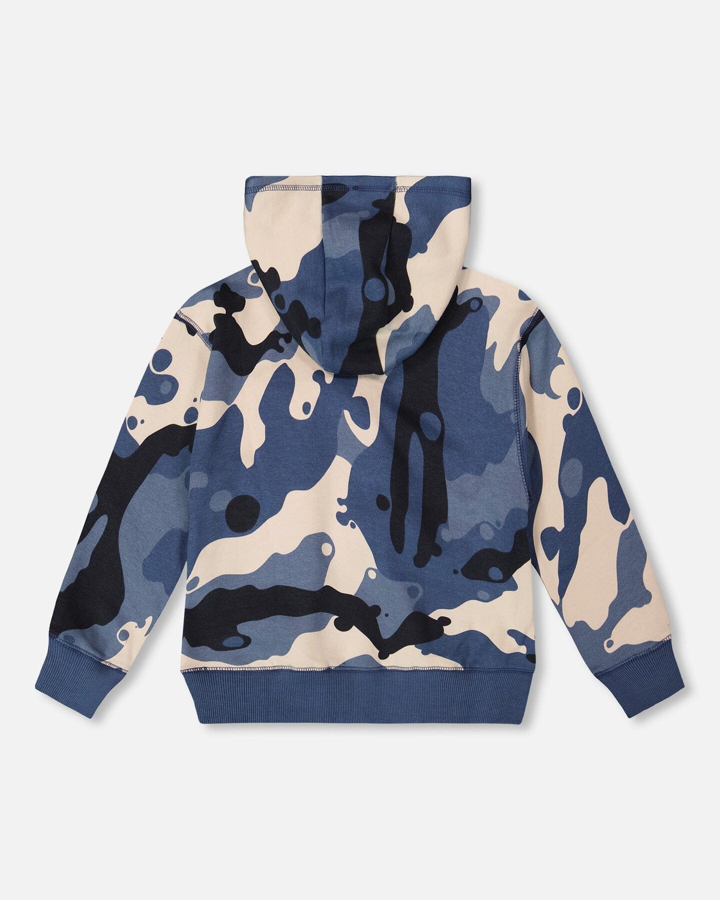Hooded Fleece Sweatshirt With Crossbody Bag Blue Camouflage