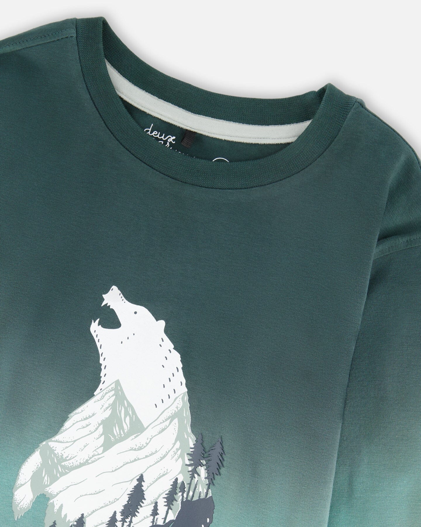 Long Sleeve Organic Cotton Gradient Jersey Tee Bottle Green