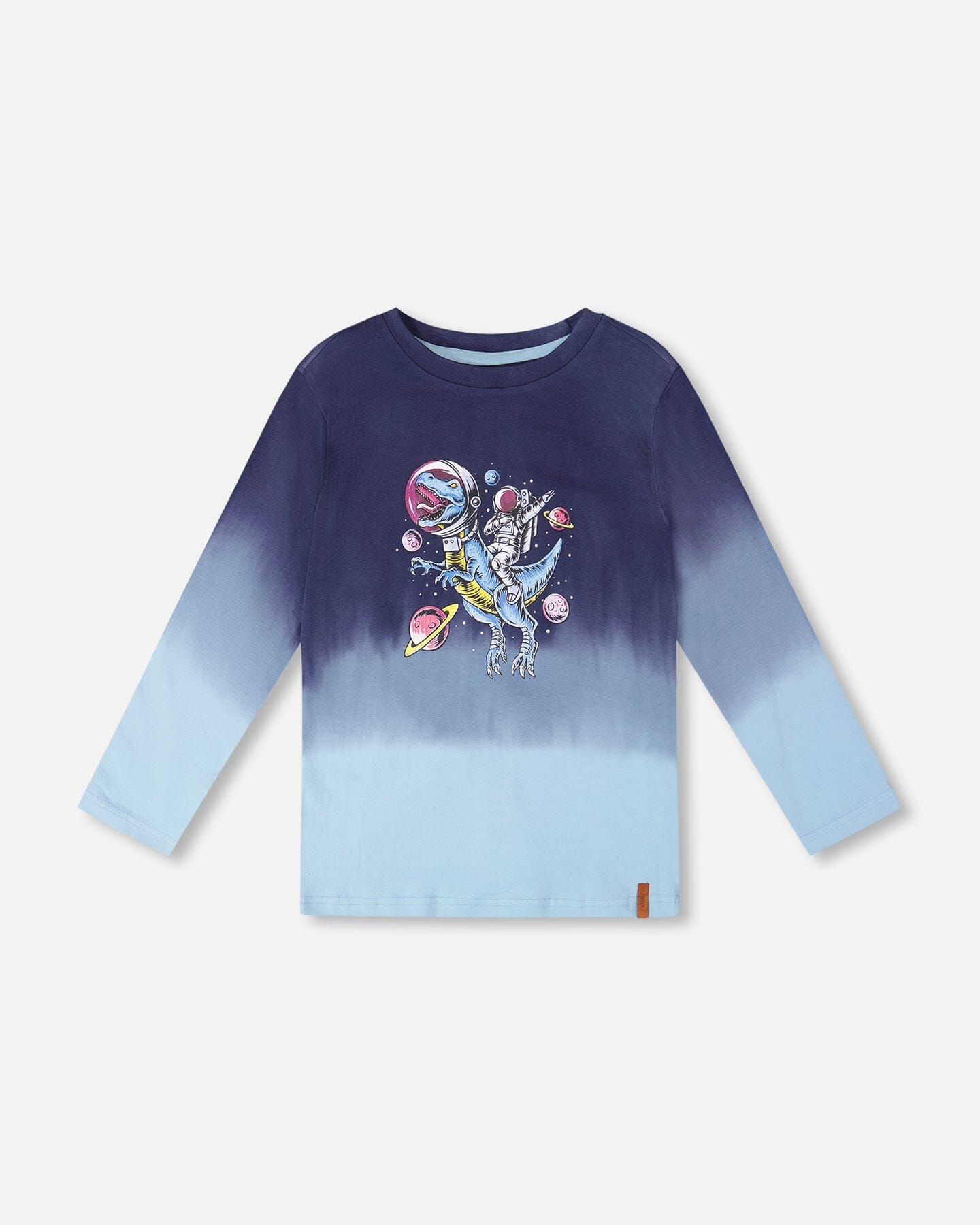 Long Sleeve Organic Cotton Gradient Jersey Tee Blue