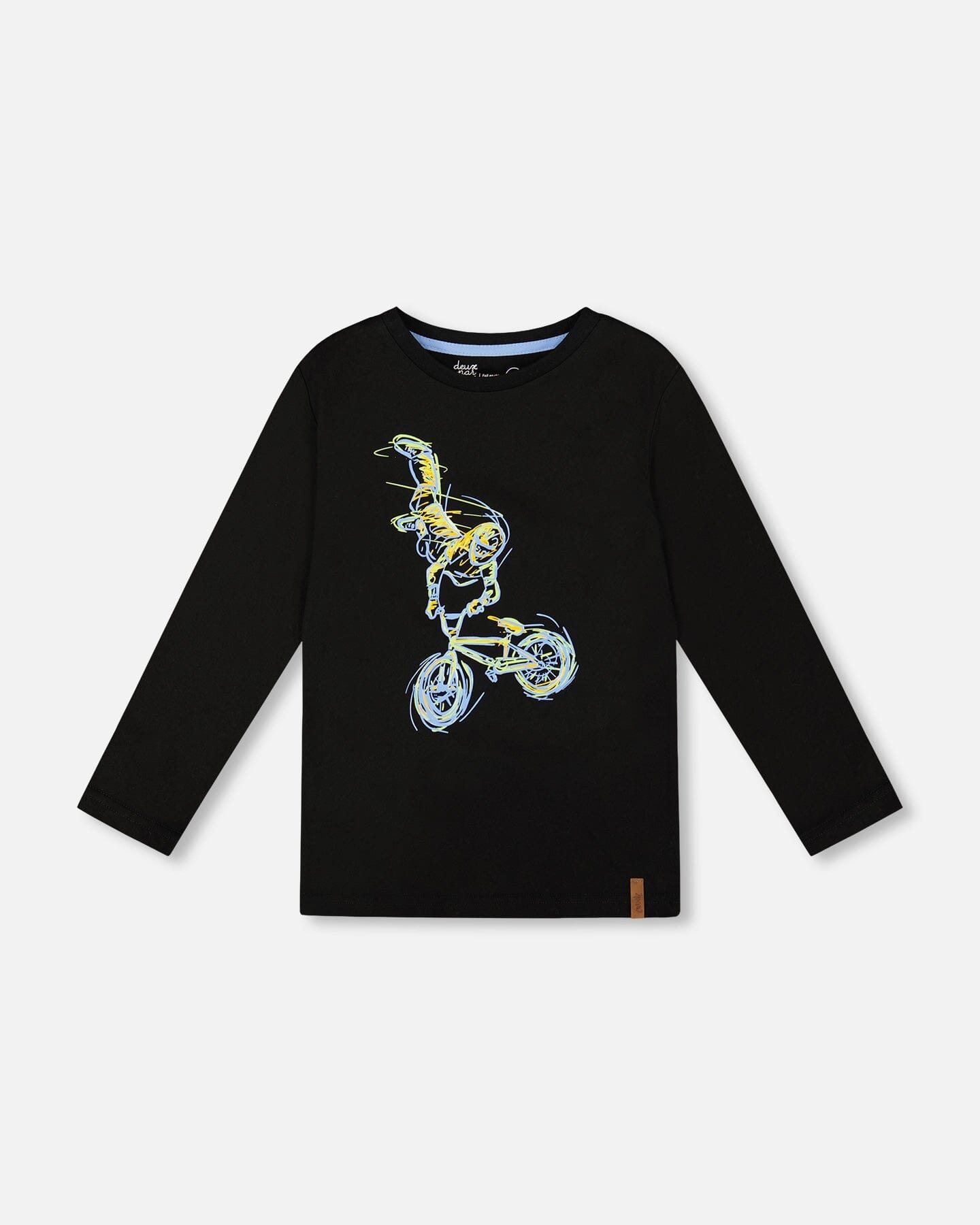 Long Sleeve Cotton Jersey Tee Shirt Black