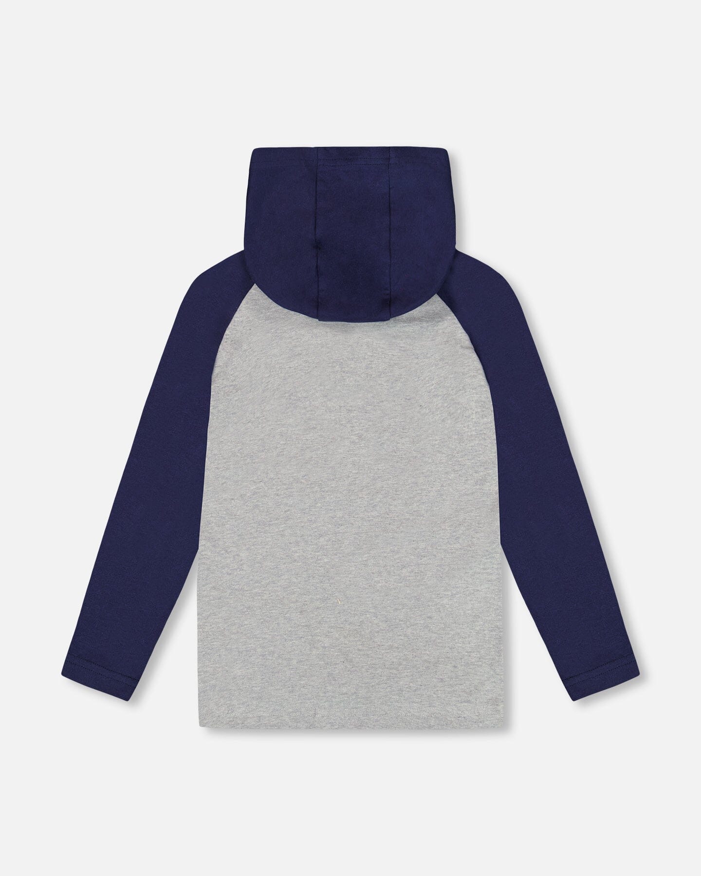 Organic Cotton Jersey Hooded Raglan Sleeve Tee Navy Blue
