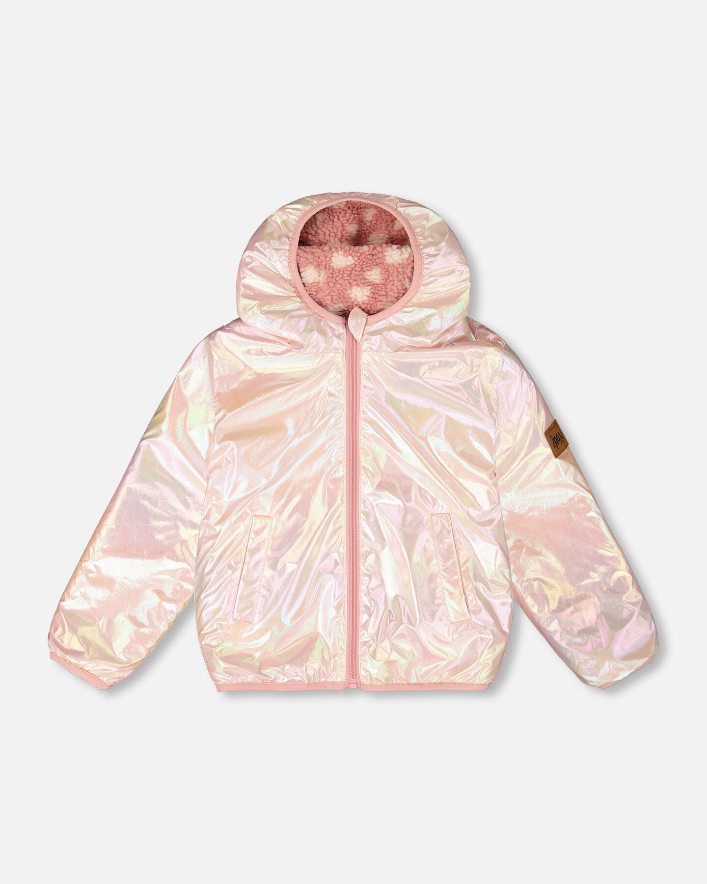 Reversible Mid-Season Sherpa Jacket Pink Heart