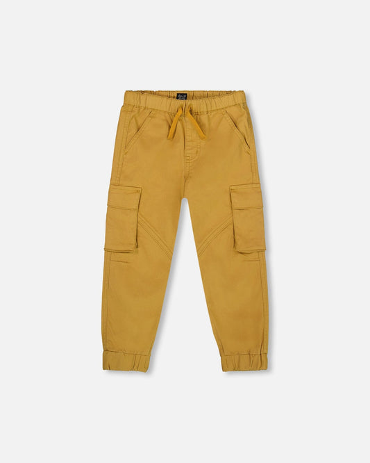 Twill Jogger Cargo Pants Ochre