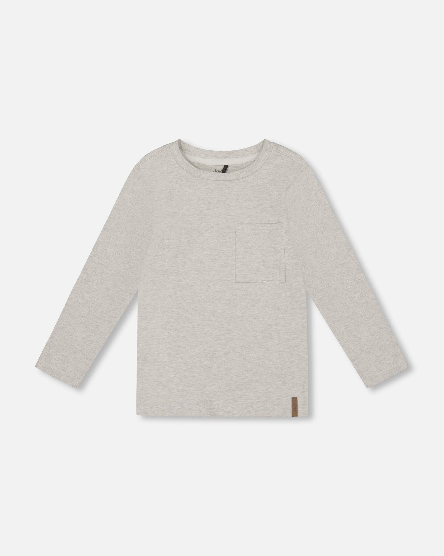 Organic Cotton Jersey Pocket T-Shirt Heather Beige Gray