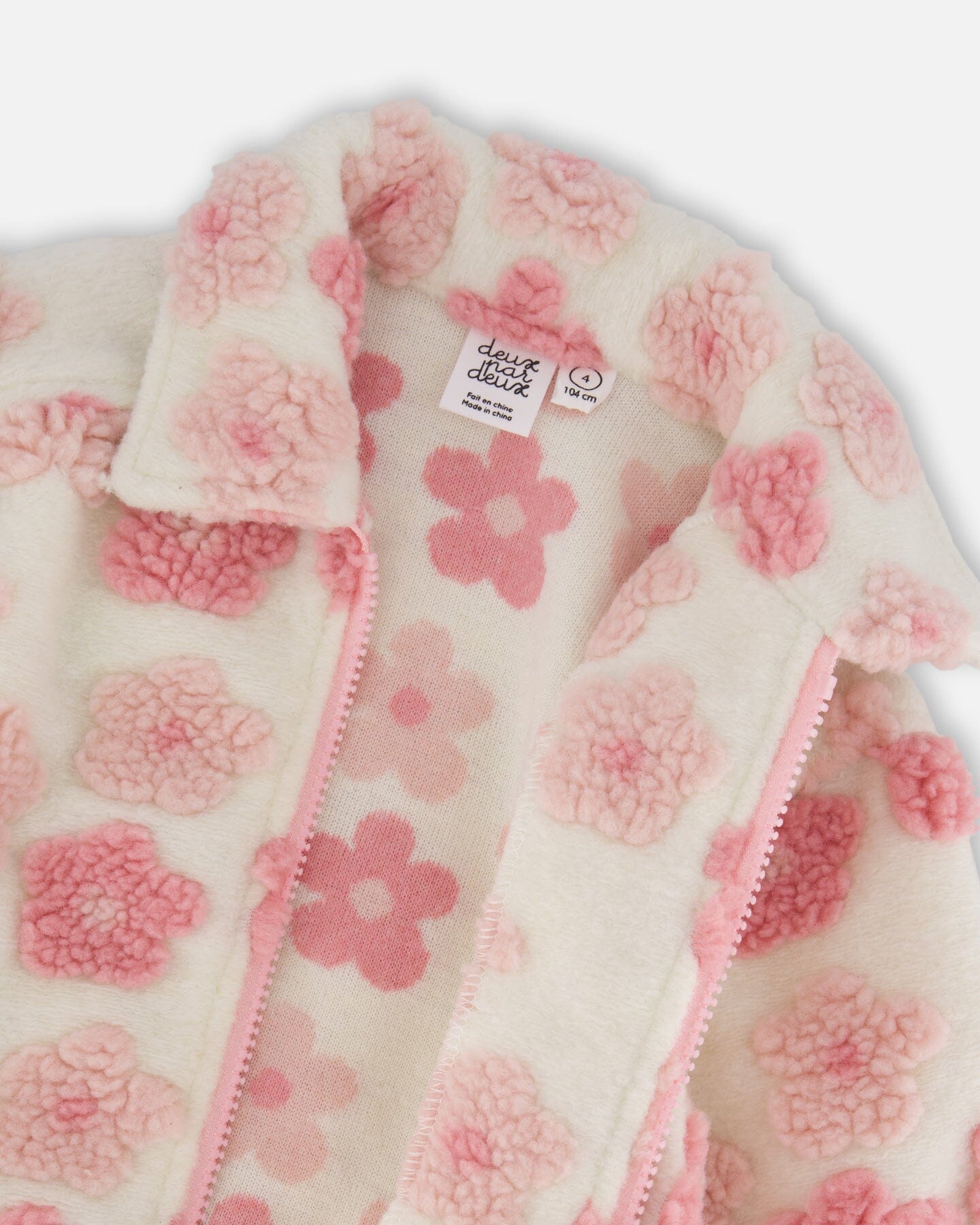 Sherpa Overshirt Off-White And Pink