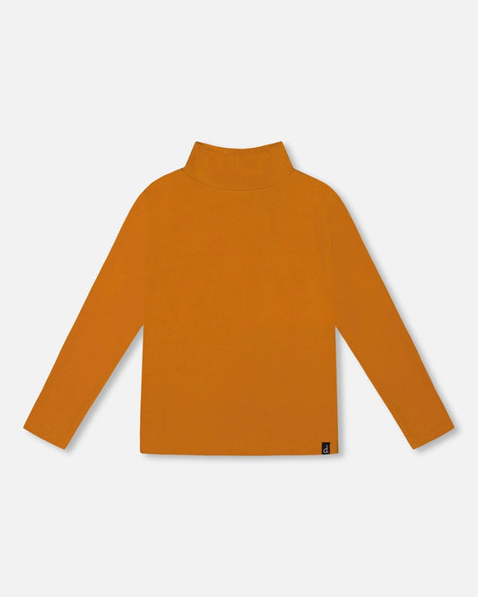 Super Soft Ribbed Mock Neck Top Golden Yellow