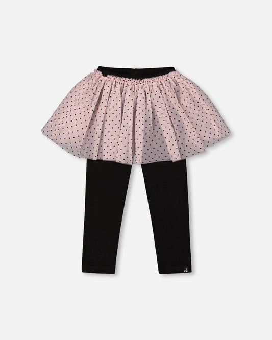 Leggings With Tulle Skirt Pink And Black