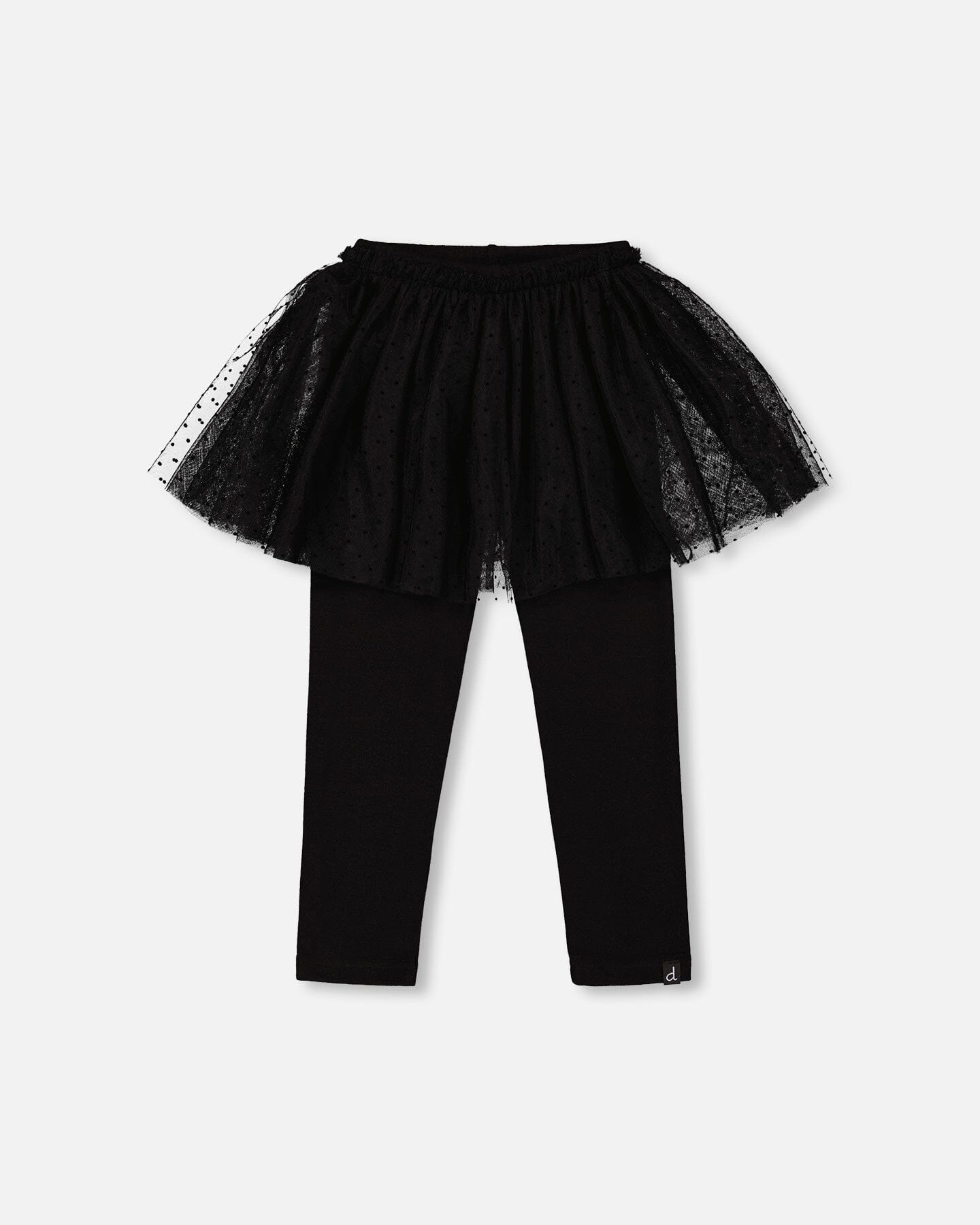 Leggings With Tulle Skirt Black