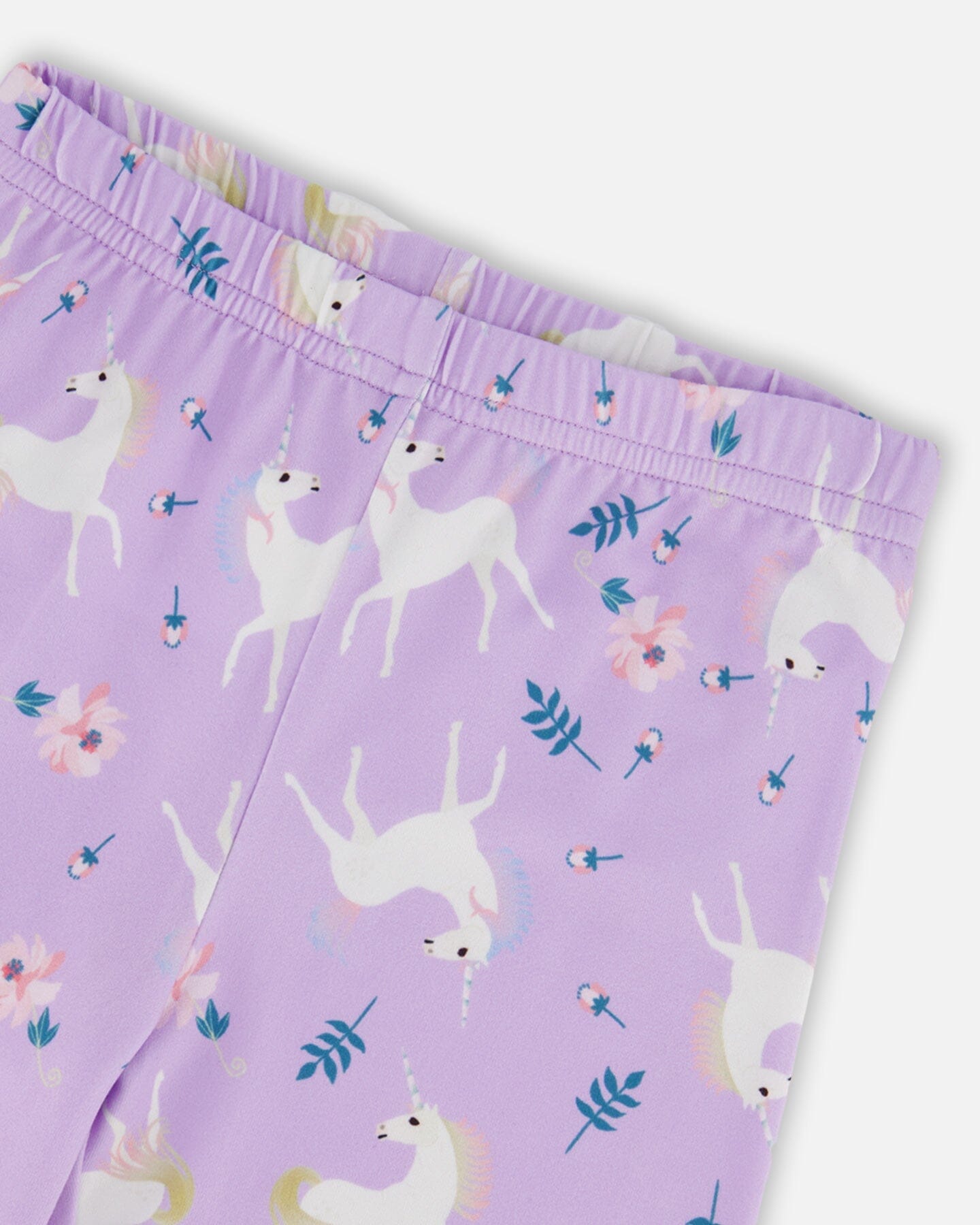 Stretch Jersey Leggings Lilac Unicorn Print