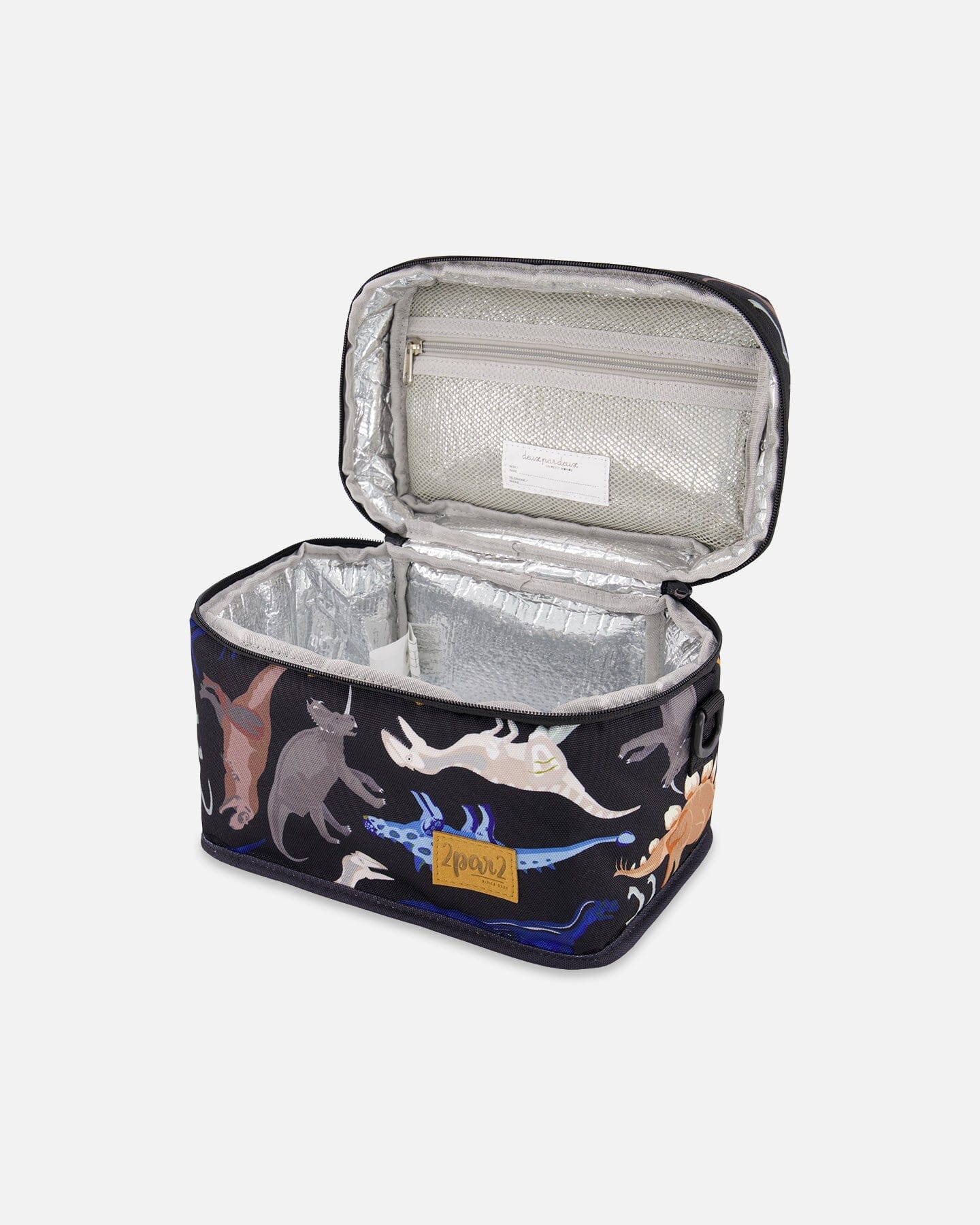 Lunch Box Black Dinosaur Print