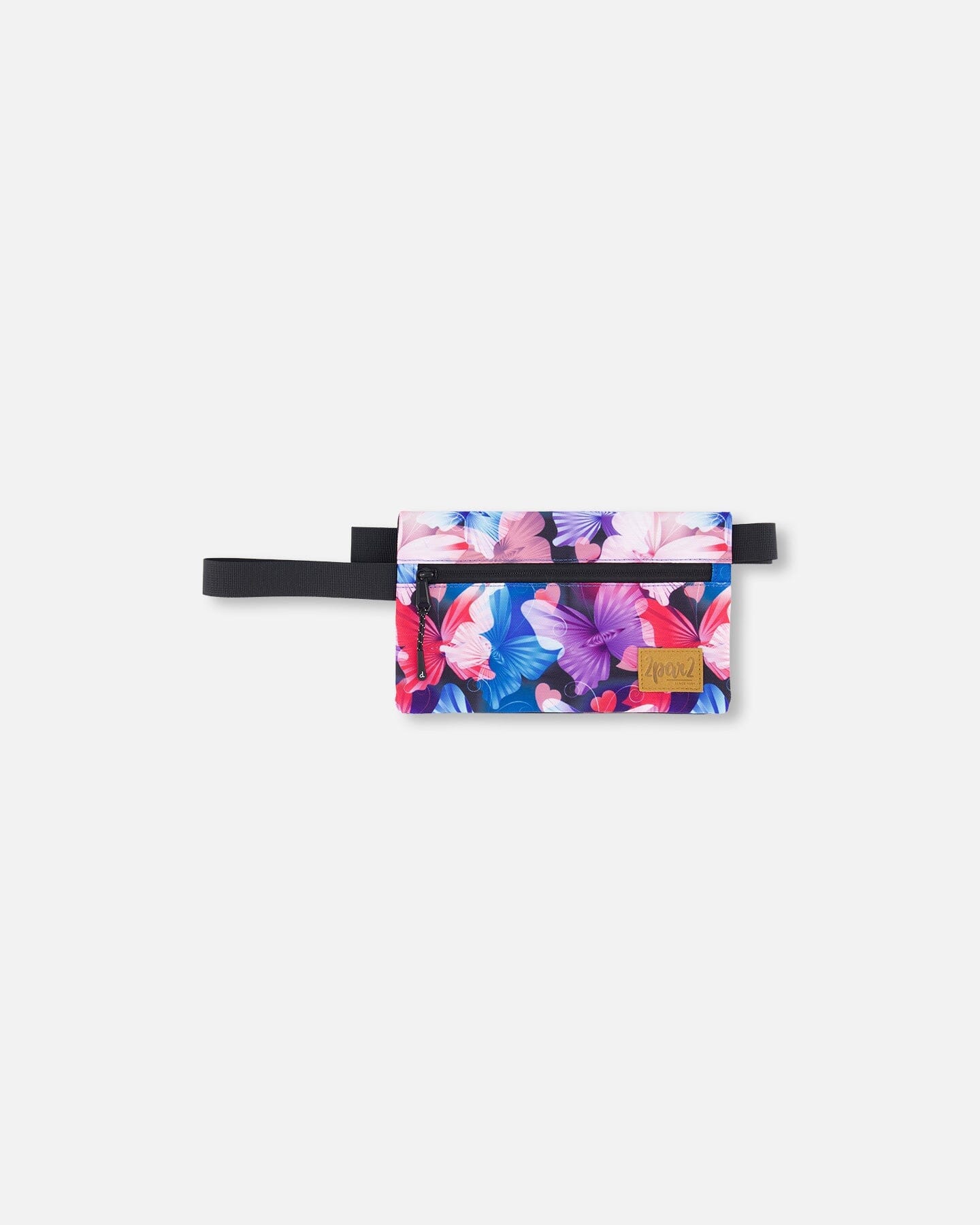 Double Pencil Case Black Butterfly Print