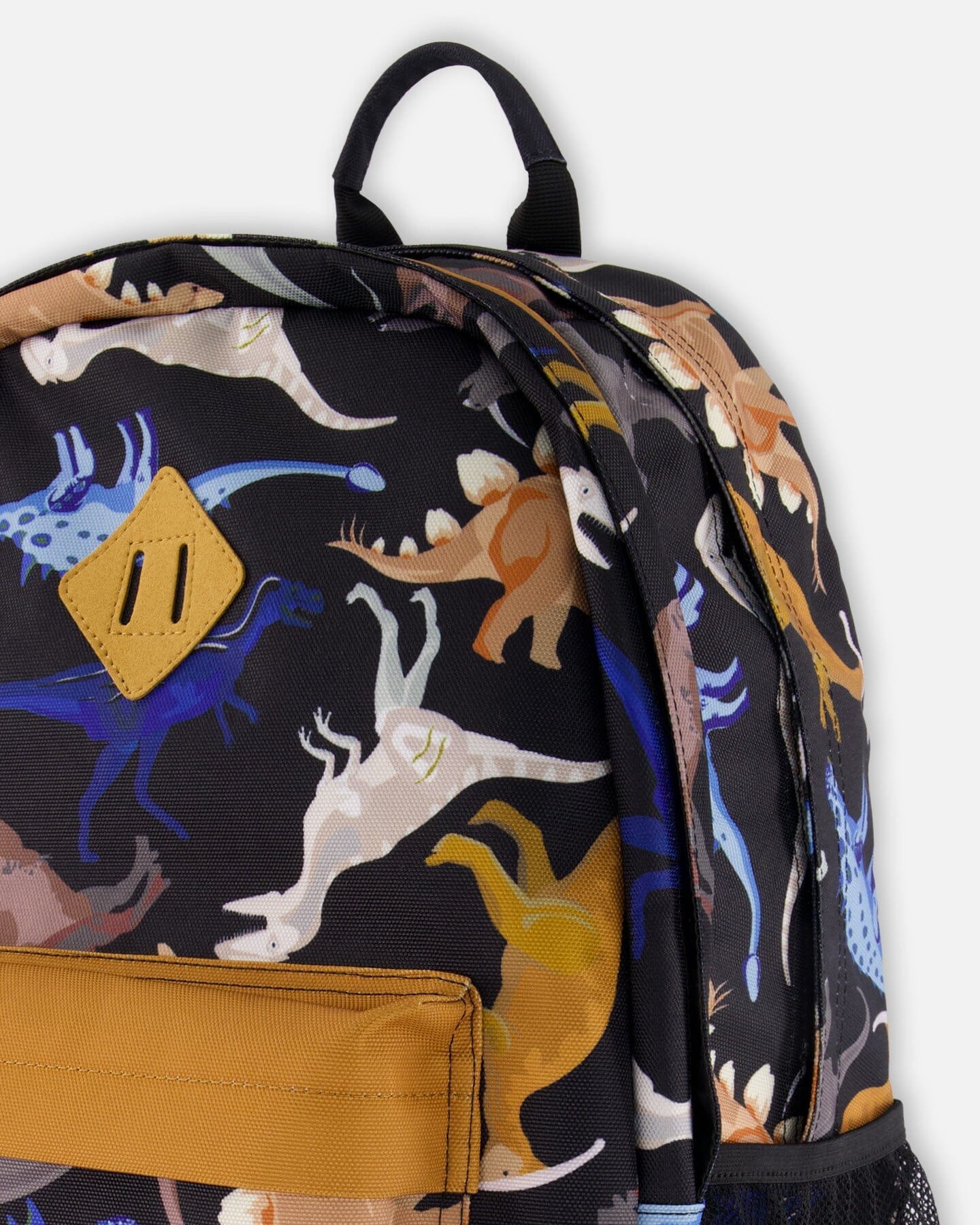 Kids Backpack Black Dinosaur Print