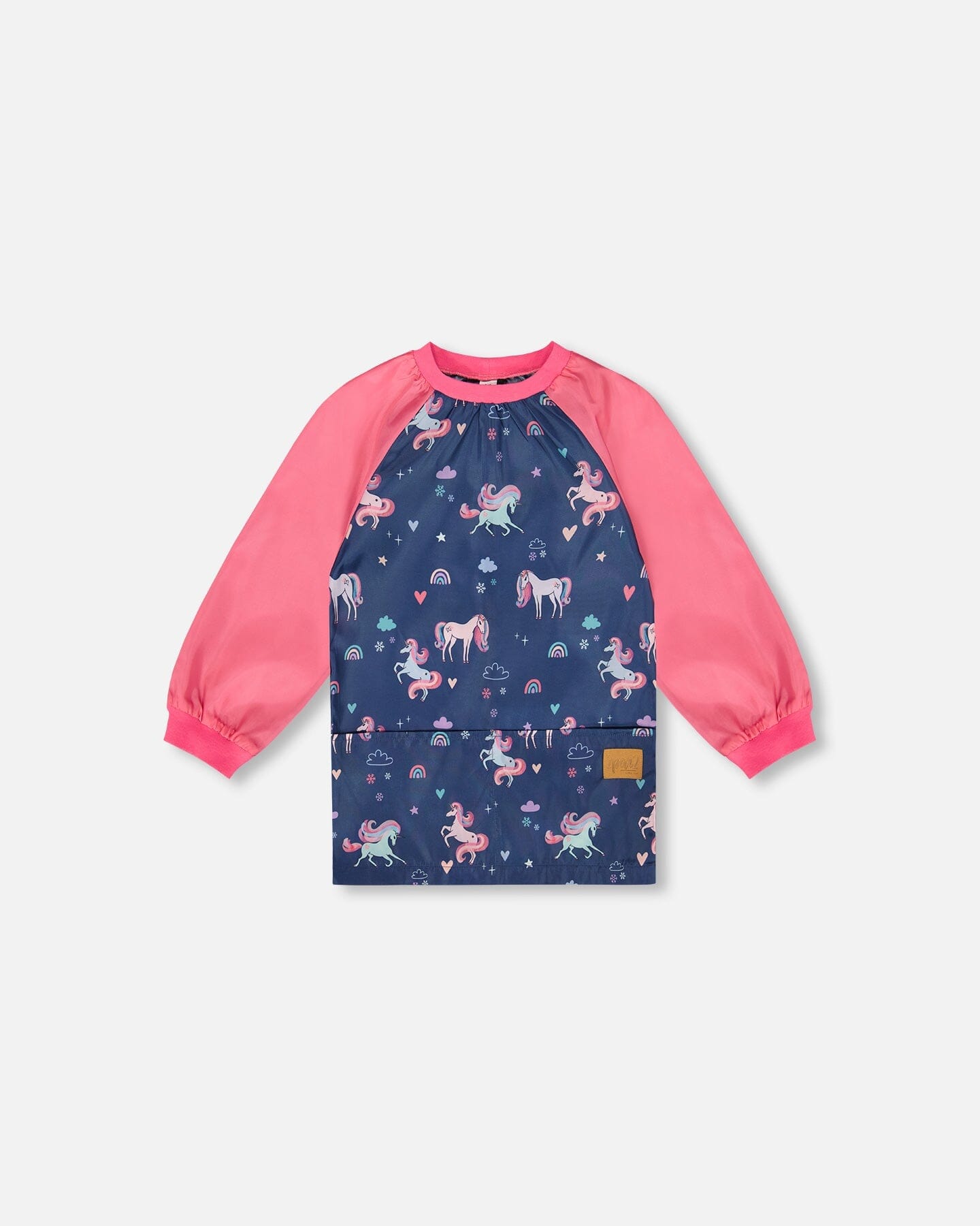 School Apron Navy Unicorn Print