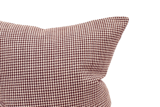 Crimson Houndstooth Cushion Cover