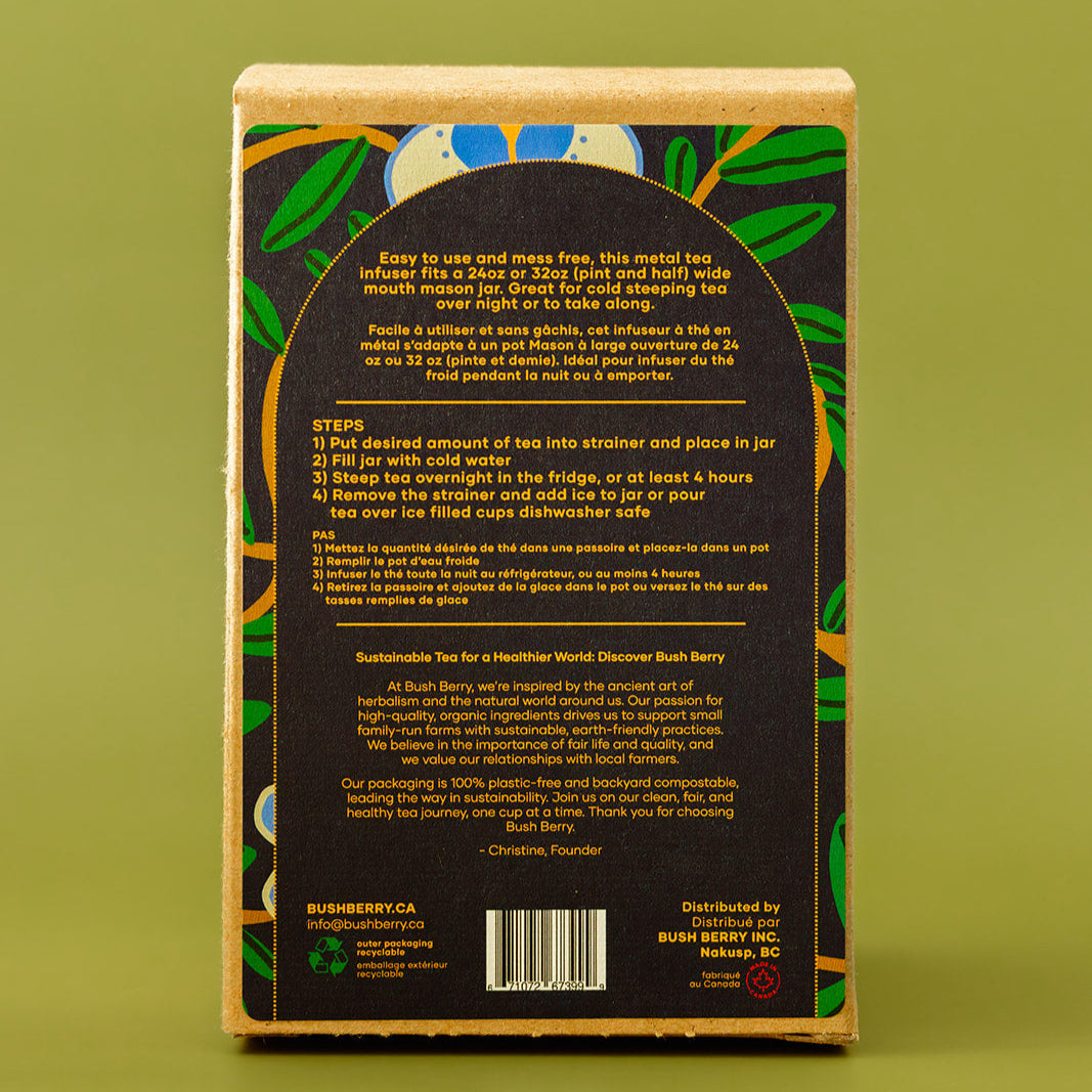 Iced Tea Infuser | Fits a Wide Mout Quart or 1/2 Gallon Mason Jar