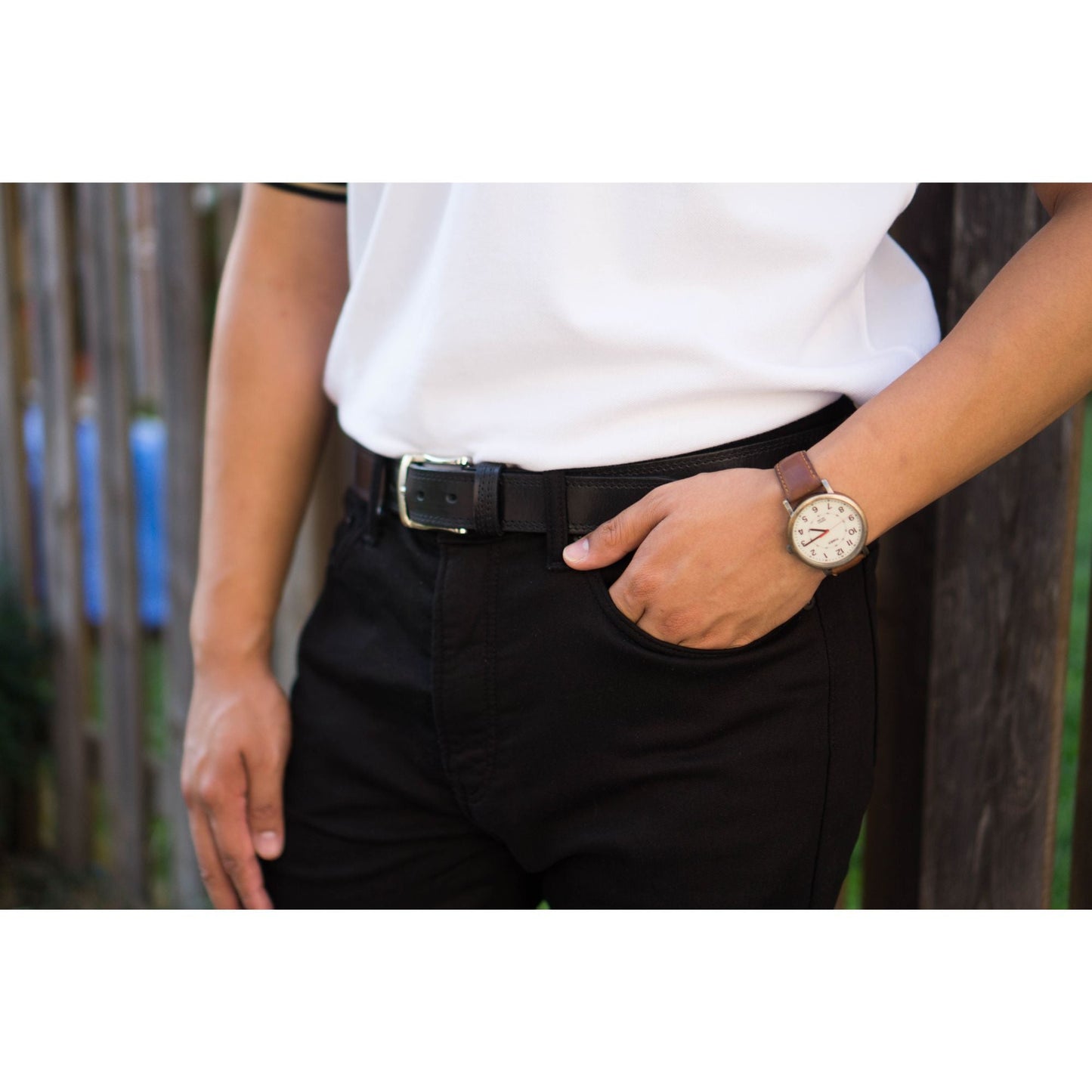 The Milestone Belt - Black Formal 100% Real Leather Belt