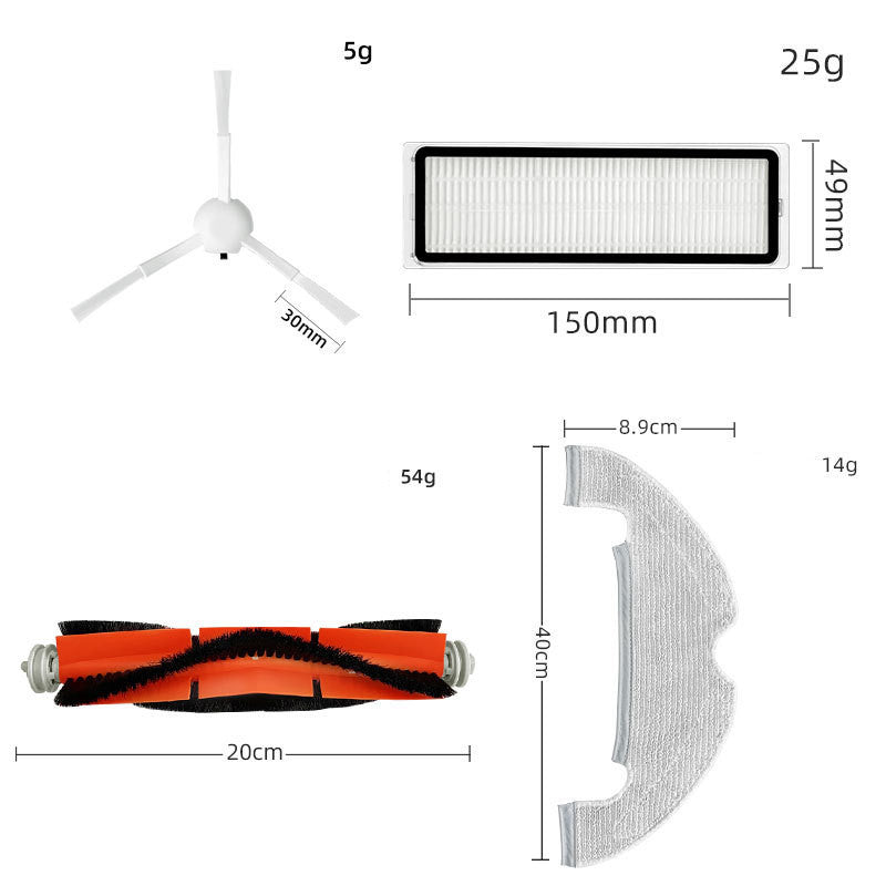 10Pcs Vacuum Robot Accessories Kit For Xiaomi Robot Vacuum- Orange - Standard