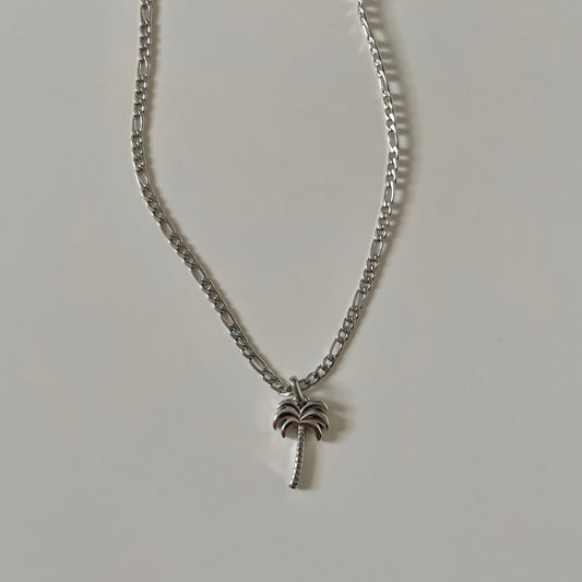 Bondi Palm Necklace- Silver