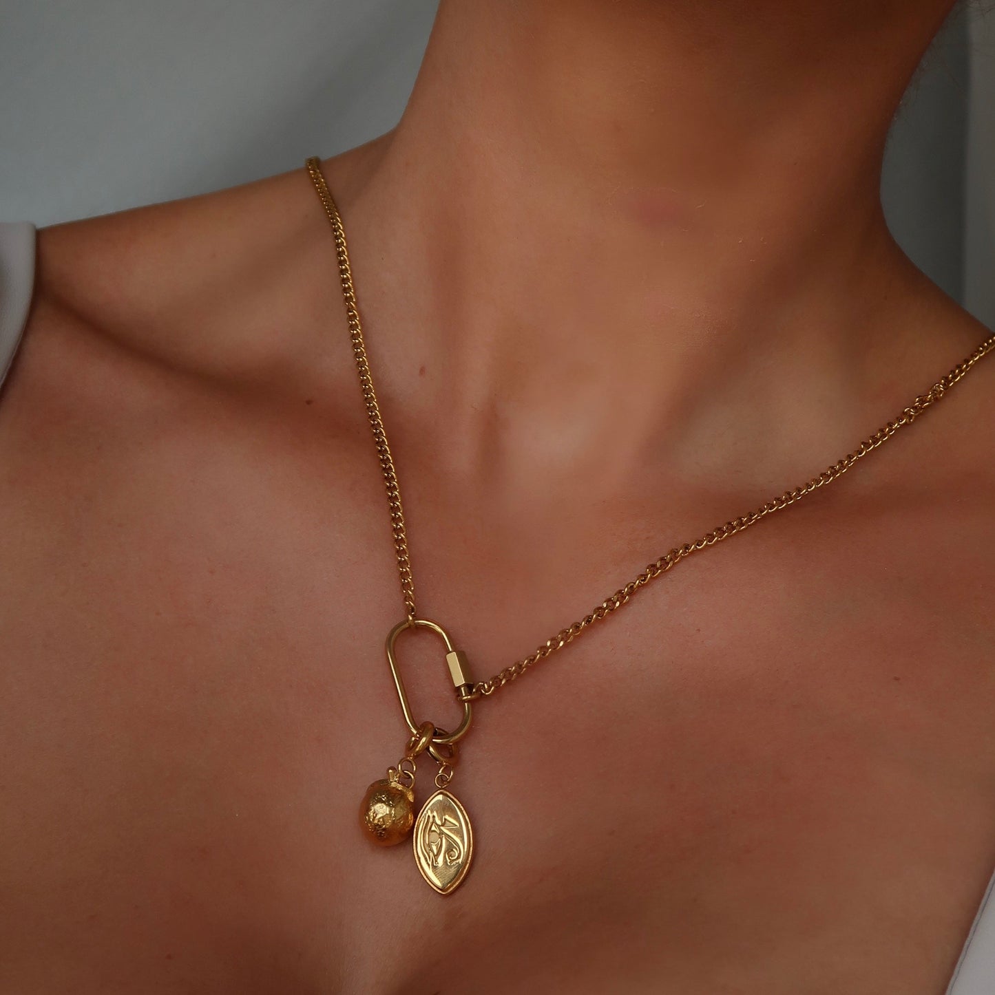 Carabiner Necklace- Gold