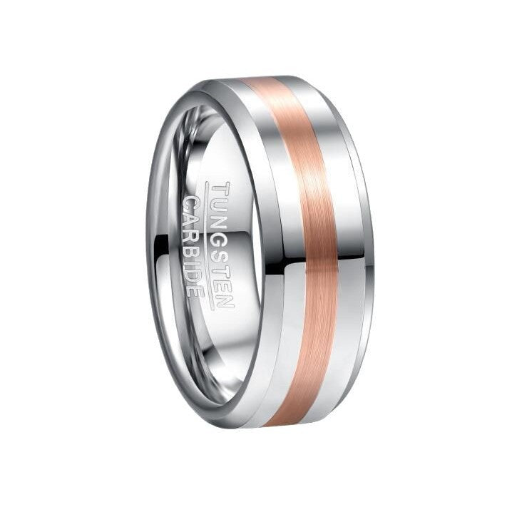 Tungsten Ring 8mm Middle Brushed Electroplating