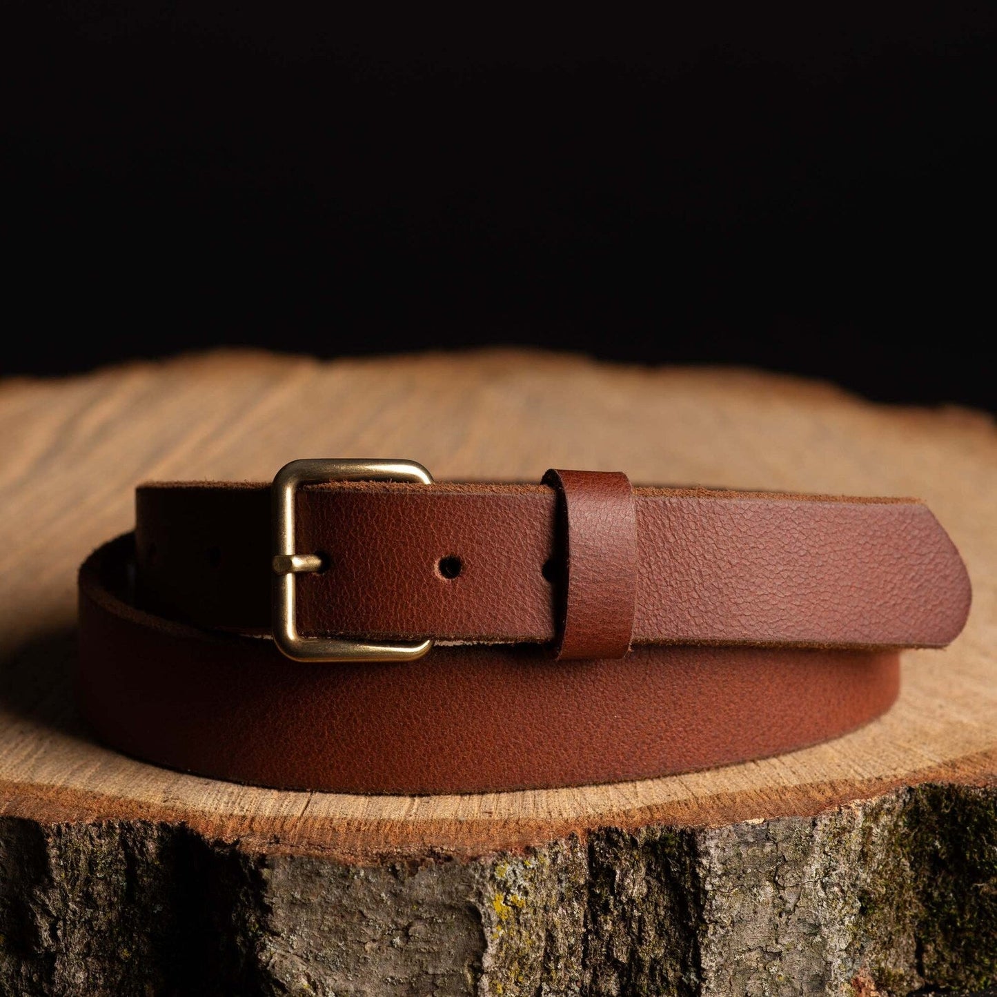Kyomi- Brown 100% Premium Leather Belt- Made in Canada