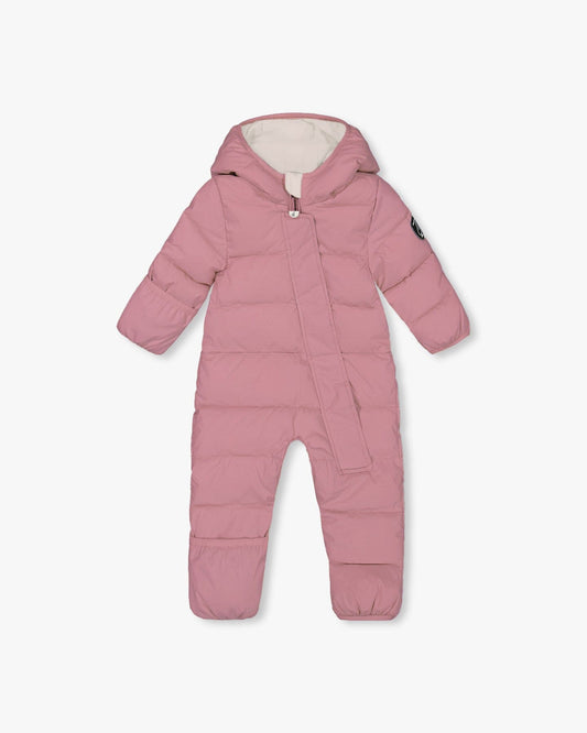 One-Piece Baby Cloud Compressible Snowsuit Designed For Car Seat Dusty Pink